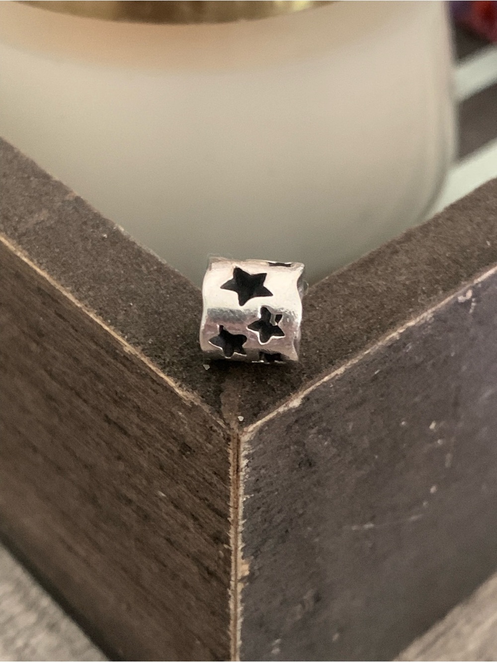 Pandora Silver Star Cutout Barrel Bead